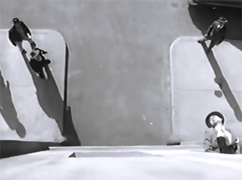 Government Agents vs. Phantom Legion--window fall cliffhanger 1