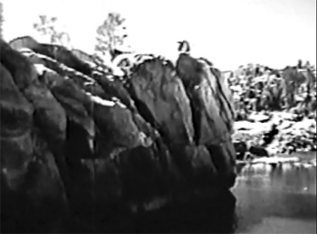 The Oregon Trail--fight on rocks