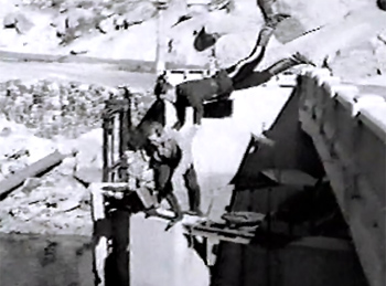 King of the Royal Mounted--dam fight