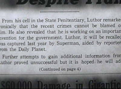Atom Man vs. Superman--newspaper clipping