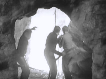 Mysterious Island--cave-sparks cliffhanger