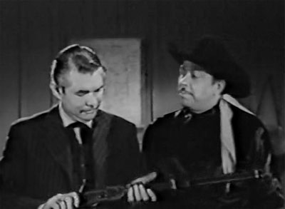 Blazing the Overland Trail--Harvey, Morgan, and rifle