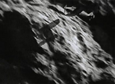 Hop Harrigan--flight from canyon